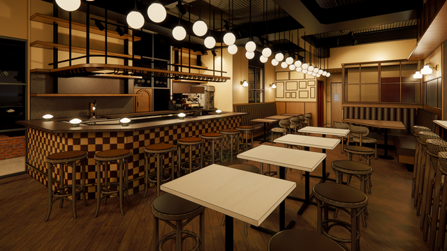 A rendering of Lady Funari’s dining area.